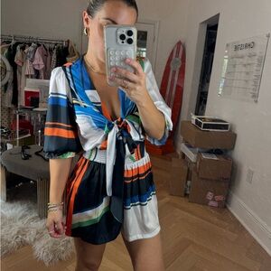 Designer silk short set